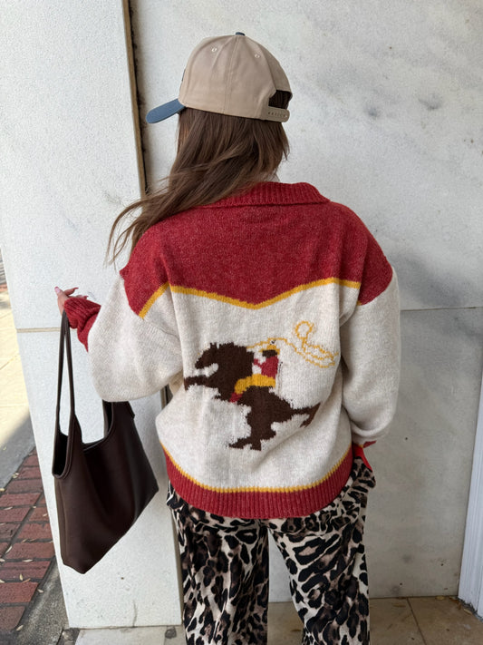 RODEO COWBOY KNIT SWEATER