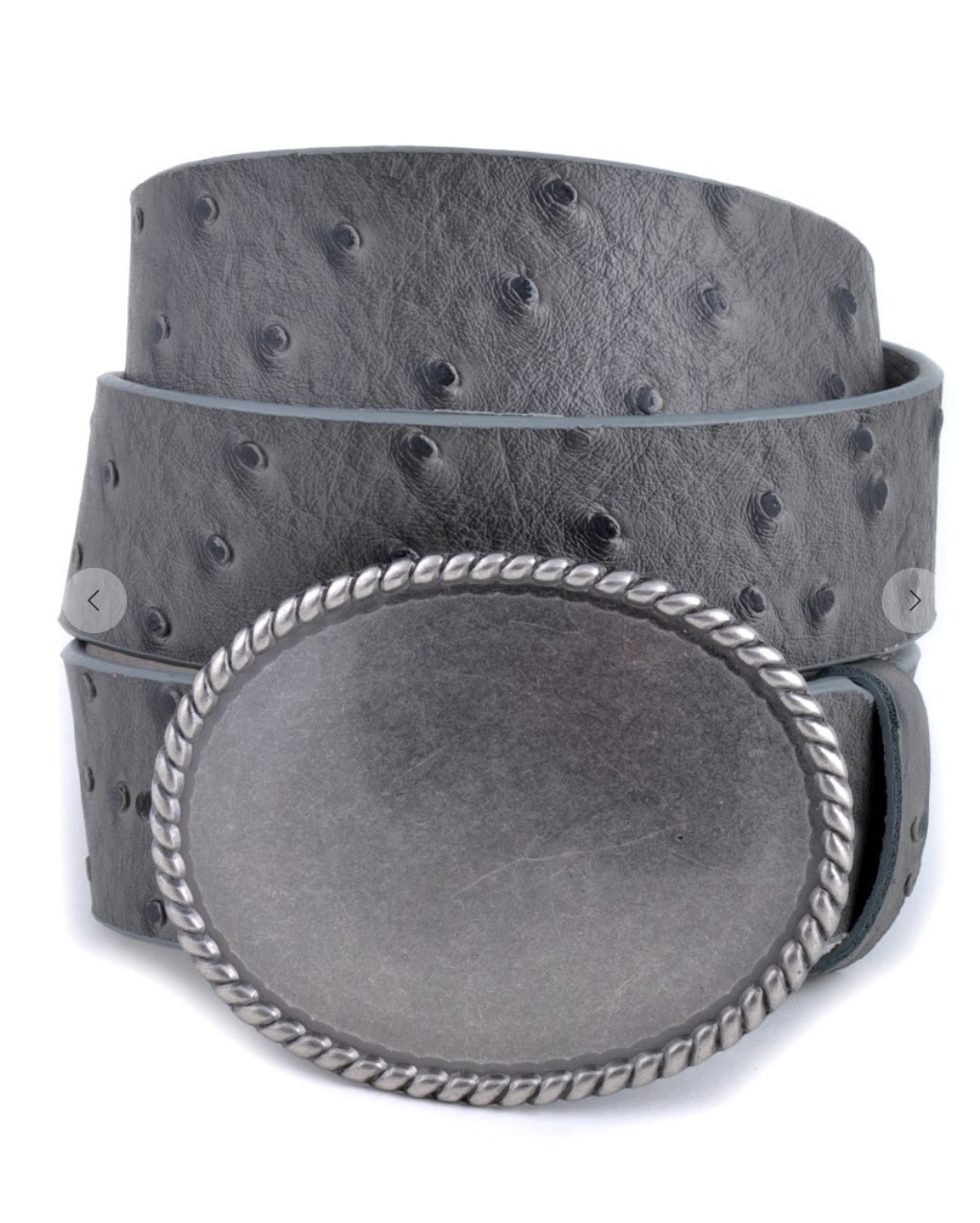 Ostrich Print Belt Western Buckle