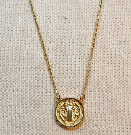 583 Saint Benedict Double Sided Medal Necklace