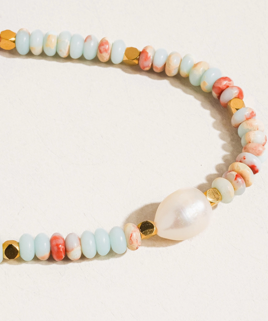 Swank Non-Tarnish Boho Beaded Pearl Necklace